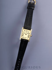 Cartier Must Tank LM, manual winding, SV925, leather, genuine buckle (GP), ivory Roman dial, complete service (full maintenance) completed at a Cartier boutique.