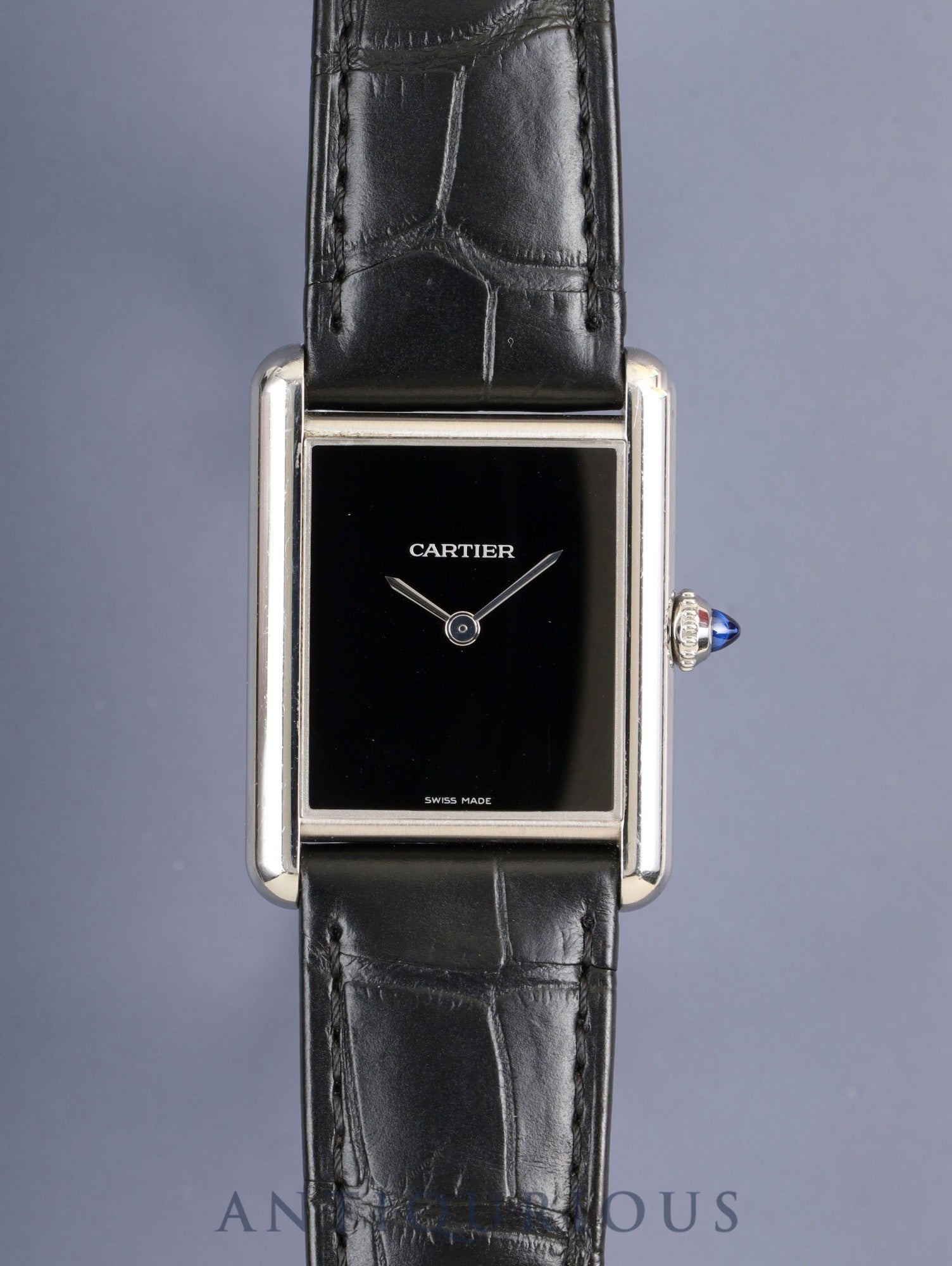 カルティエ タンクマスト LM WSTA0072 / 4323 クォーツ Cal.- SS 純正革ベルト 純正ピンバックル（SS）ブラック文字盤（SWISS MADE表記） 箱 保証書（2024年）