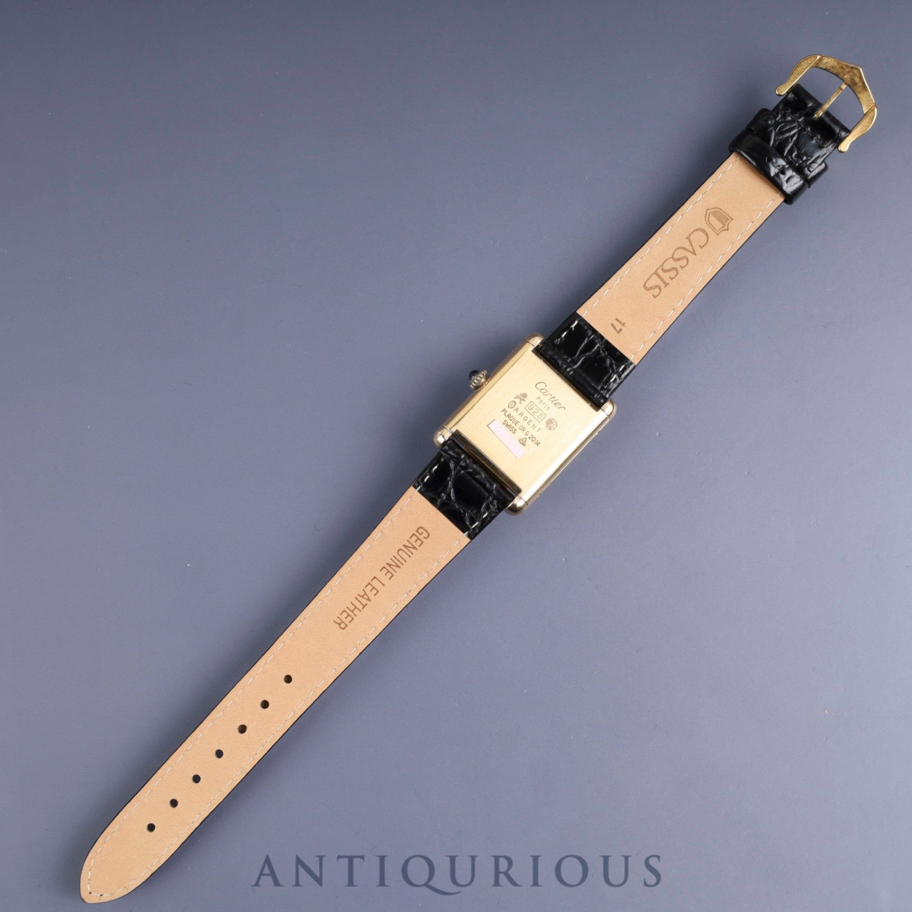 Cartier Must Tank LM Manual winding Cal.78-1 SV925 Leather Genuine buckle (GP) Ivory Roman dial Overhauled