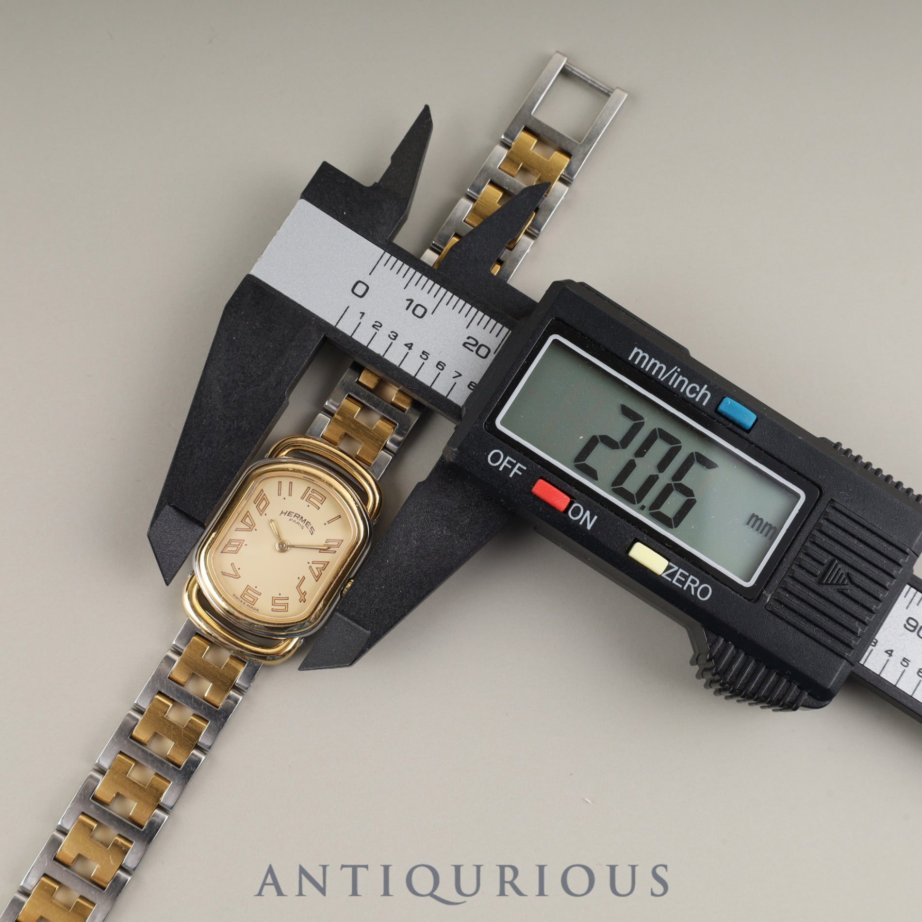 Hermès Rally 77.03 Quartz Cal.976.001 SS/GP SS/GP Ivory Dial Overhauled