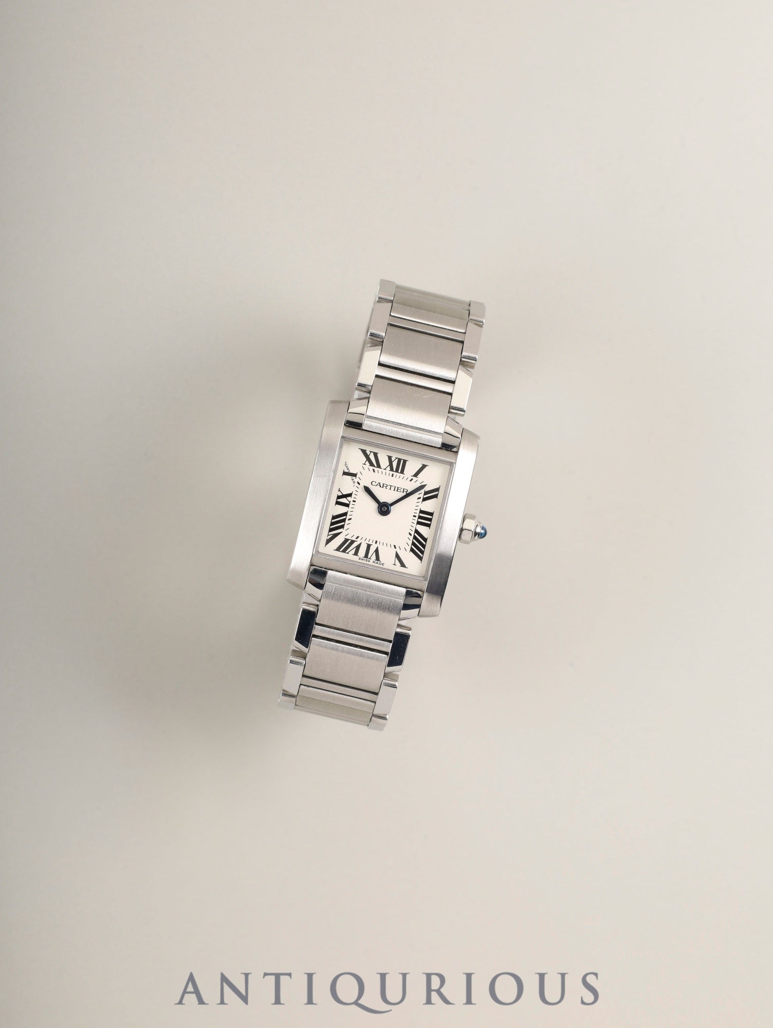 カルティエ タンクフランセーズ SM W51008Q3 / 2384 クォーツ Cal.057 SS SS ホワイトローマン文字盤 箱 冊子 保証書（2012年）オーバーホール済み