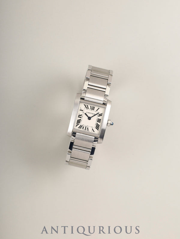 カルティエ タンクフランセーズ SM W51008Q3 / 2384 クォーツ Cal.057 SS SS ホワイトローマン文字盤 箱 冊子 保証書（2012年）オーバーホール済み