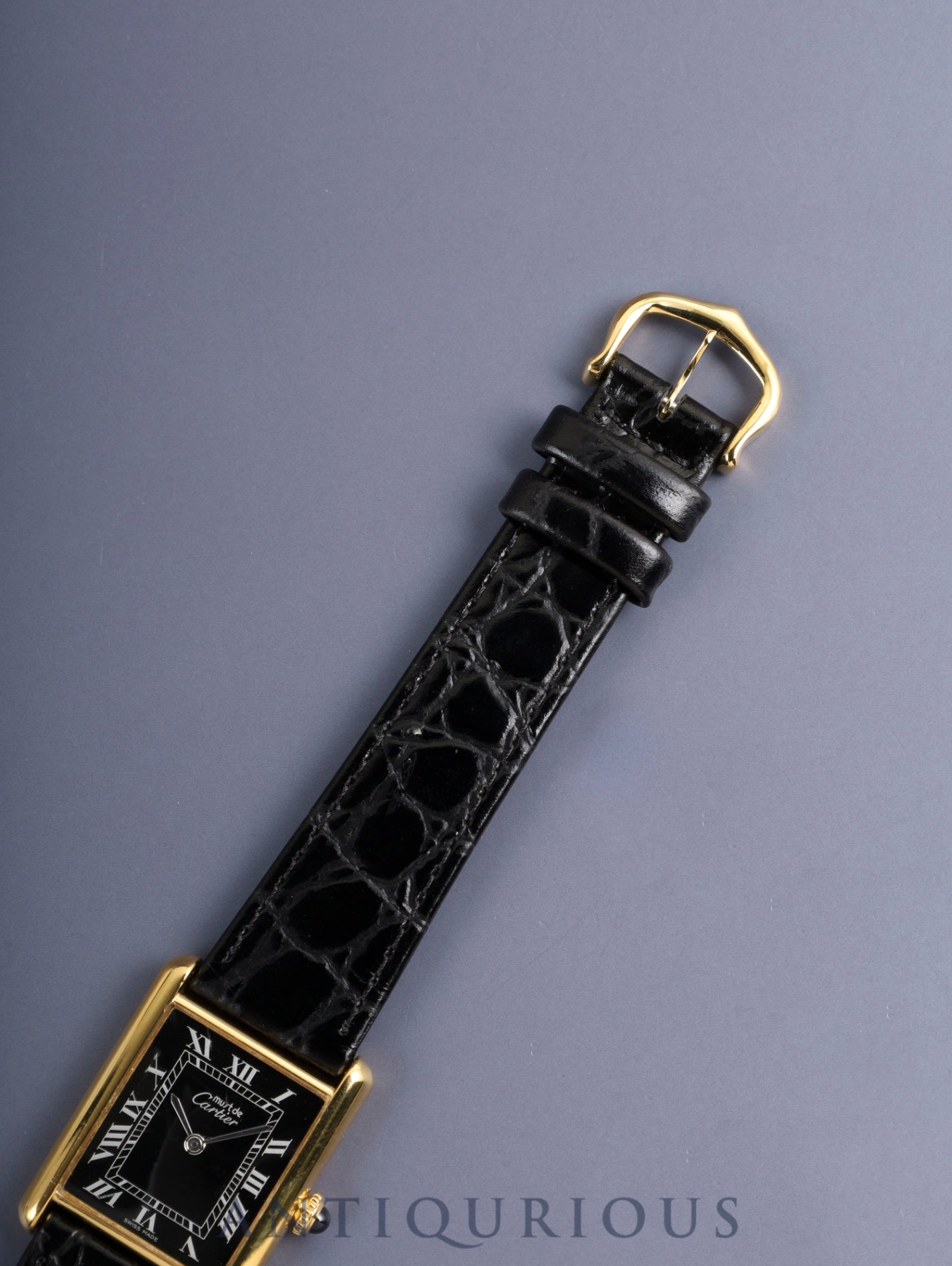 カルティエ マストタンク LM 手巻き Cal.78-1 SV925 革 純正ピンバックル（GP） ブラックローマン文字盤（SWISS MADE表記）新品仕上げ済み カルティエブティックにてコンプリートサービス済み