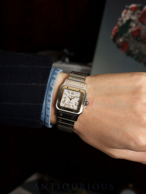 カルティエ サントス ガルベ LM W20041C4 / 2319 自動巻き Cal.ETA2001-1 SS/YG SS/YG シルバー×ゴールドアプライト / ギョーシェ文字盤 オーバーホール済み