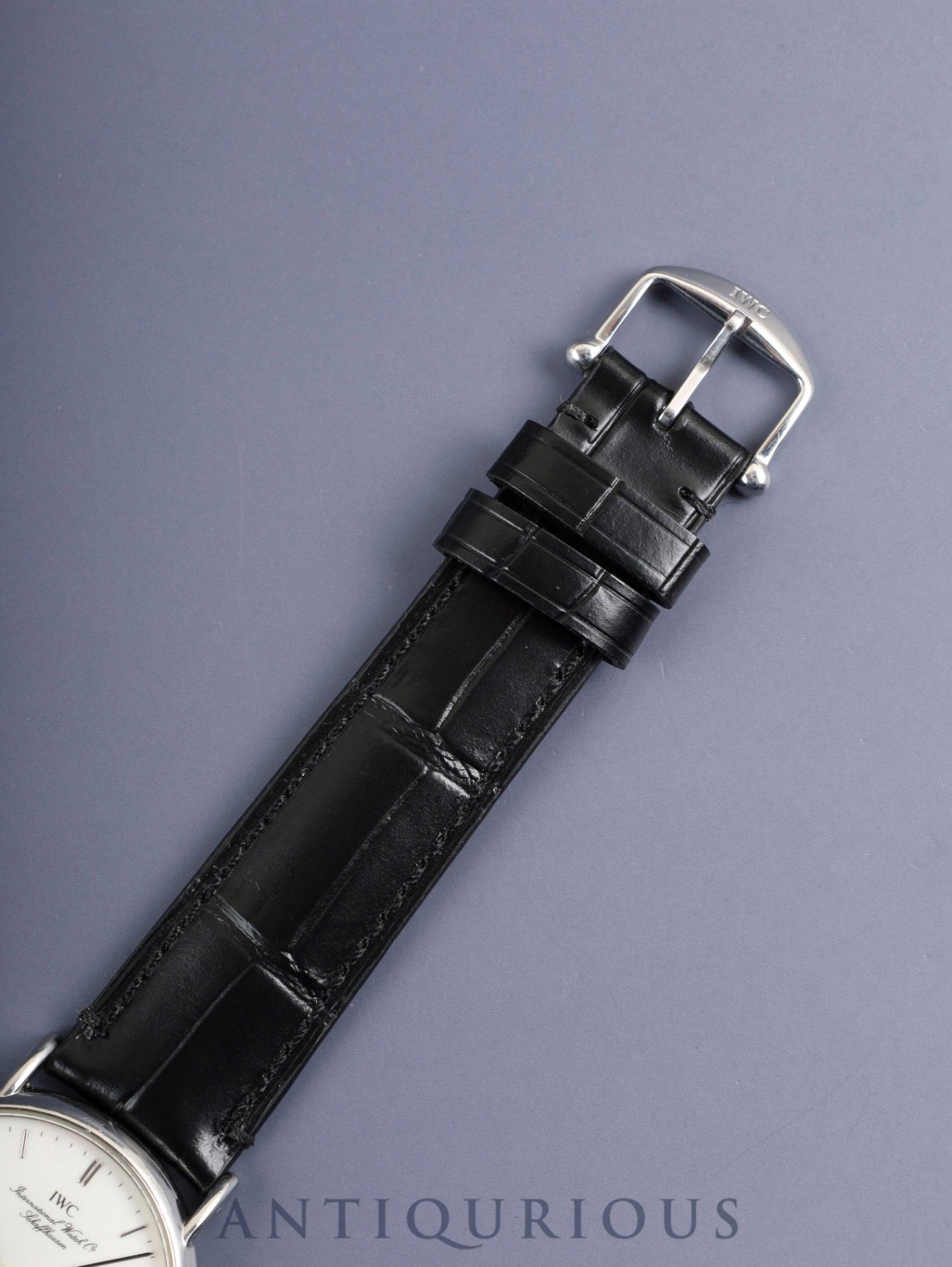 IWC Portofino IWC 3513 Automatic Caliber C37521 Stainless Steel Leather Strap with Genuine Stainless Steel Buckle, Silver Dial, Overhauled