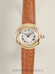 Cartier Must Trinity 2438 Quartz SV925 (PGP) leather, genuine deployant buckle (GP), silver Roman dial (SWISS MADE), with genuine leather strap. Complete service (full maintenance) done at a Cartier boutique.