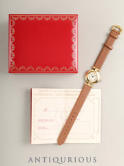 カルティエ マストコリゼ W1000653 / 590002 クォーツ Cal.90.06 SV925 革 純正ピンバックル（GP）アイボリーローマン文字盤 箱 冊子 保証書（無記載）オーバーホール済み