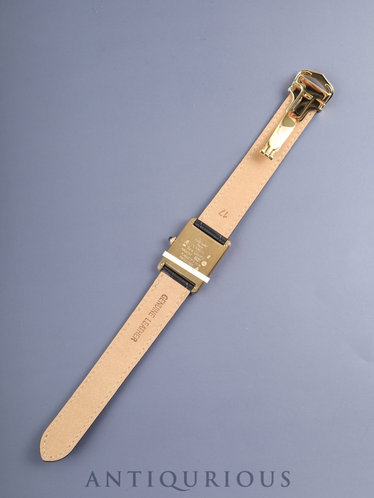 カルティエ マストタンク LM 590005 クォーツ Cal.90 SV925 革 純正Dバックル（GP）オパラン文字盤（SWISS表記）オーバーホール済み