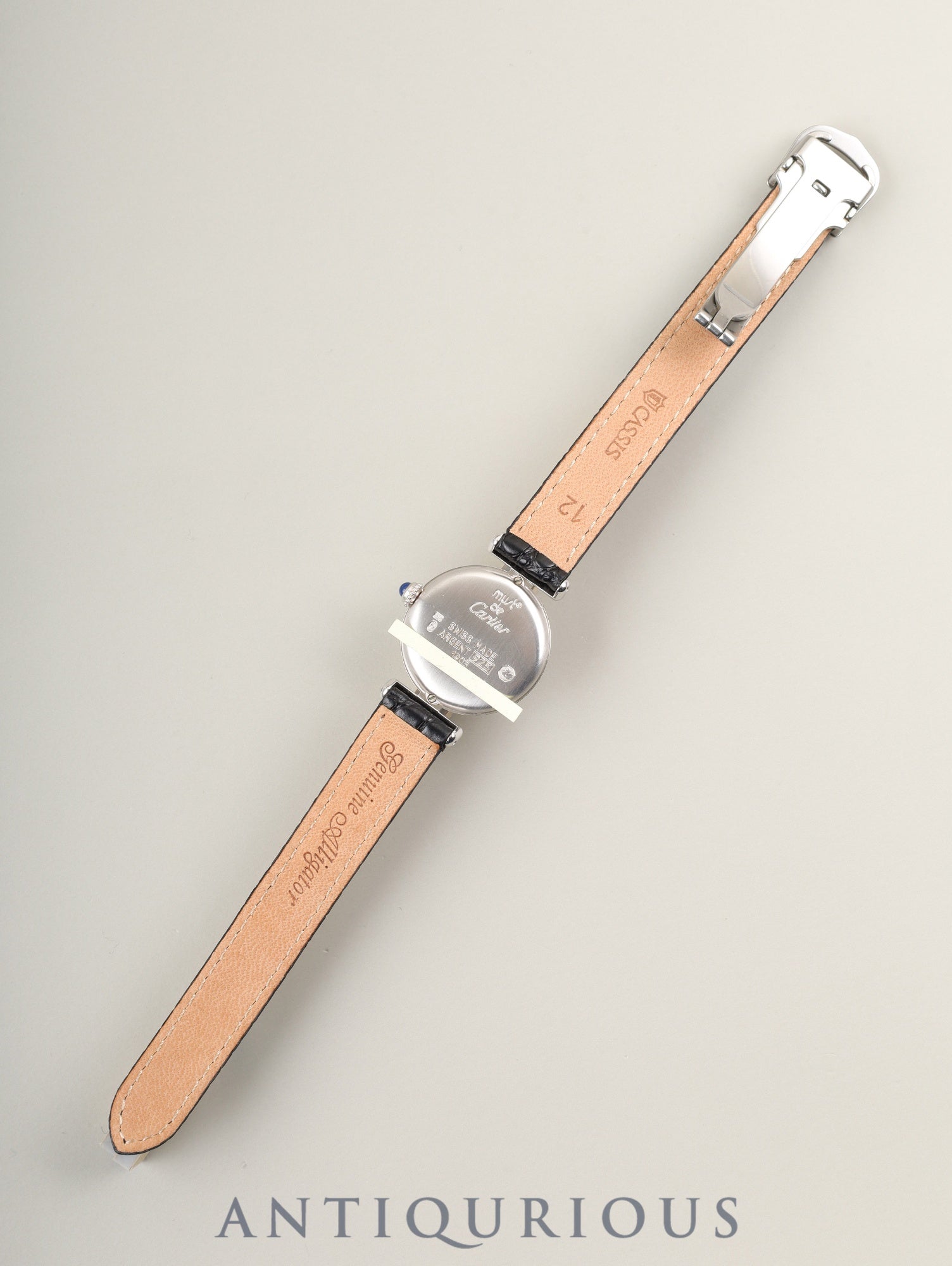 カルティエ マストコリゼ 1903 クォーツ Cal.690 SV925 革 純正Dバックル（SS） ホワイトローマン文字盤 オーバーホール済み