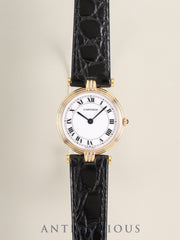 Cartier Vendome VLC SM Trinity 8100 Quartz Cal.- 750 Leather Original Pin Buckle (GP) White Roman Dial (SWISS MADE) Box, Complete Service Performed at Cartier Boutique