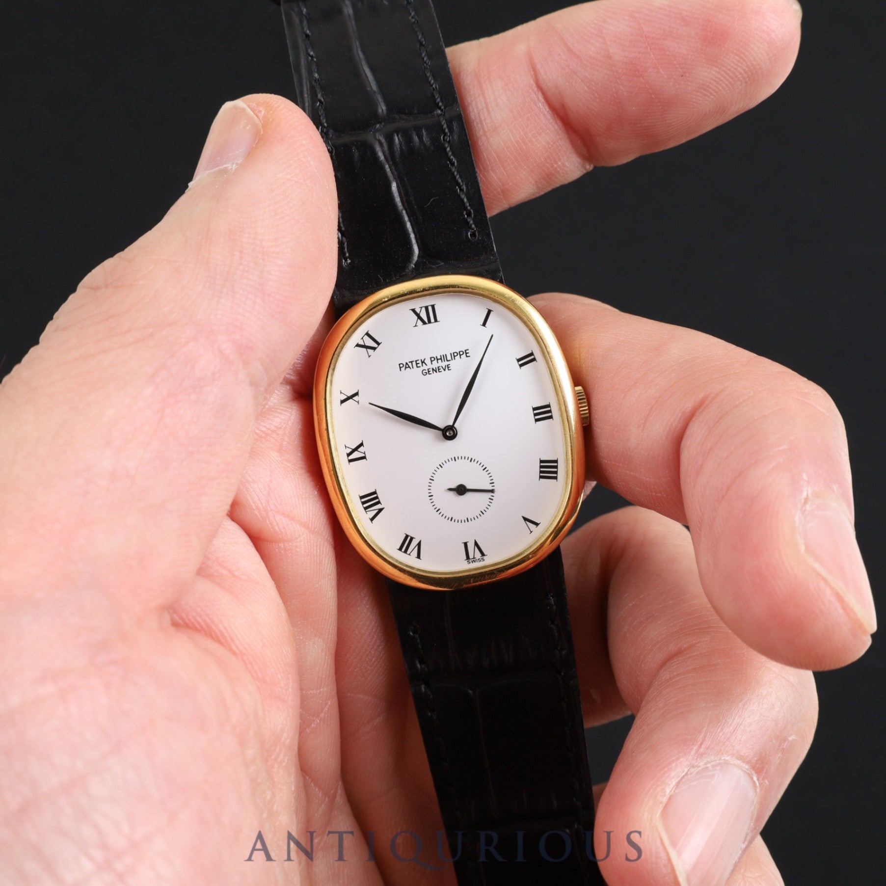 Patek Philippe Golden Ellipse 3948J Manual winding Cal.215 750 Leather Genuine buckle (750) White Roman dial Box Tag