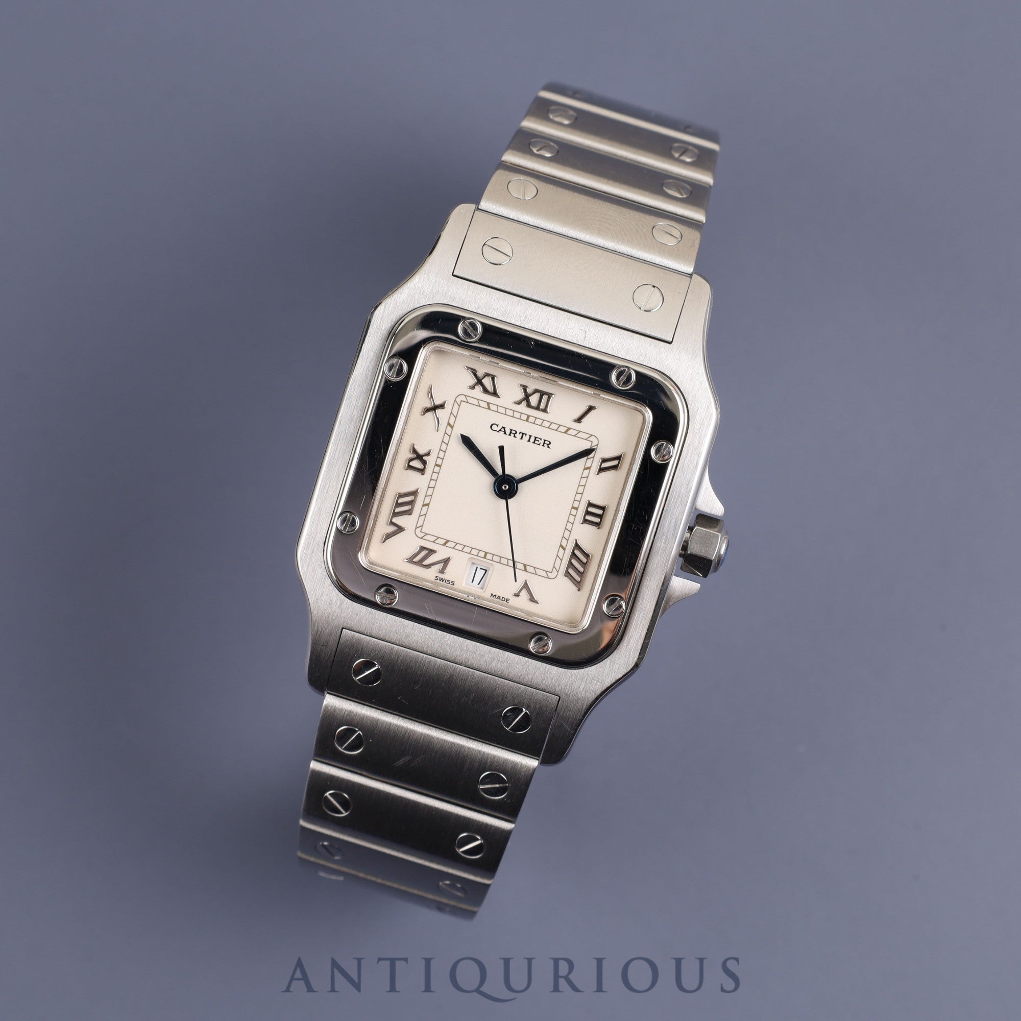 Cartier Santos Galbee LM W20025D6 / 1564 Quartz Cal.87 SS SS Ivory Dial Overhauled