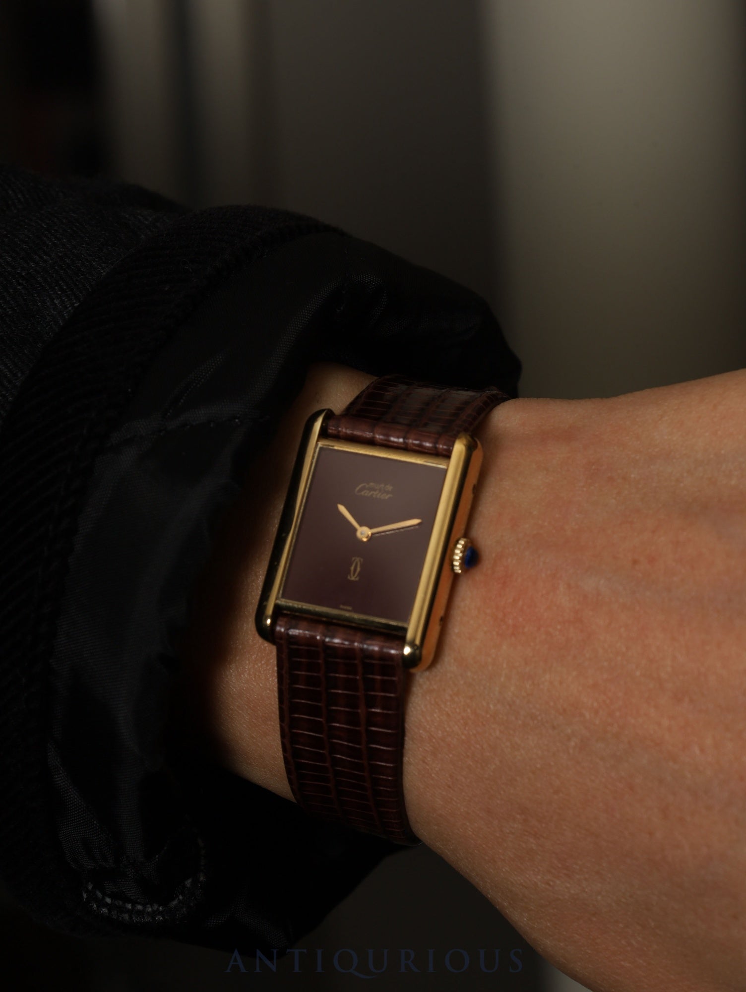 カルティエ マストタンク LM 手巻き Cal.78-1 SV925 革 純正尾錠（GP