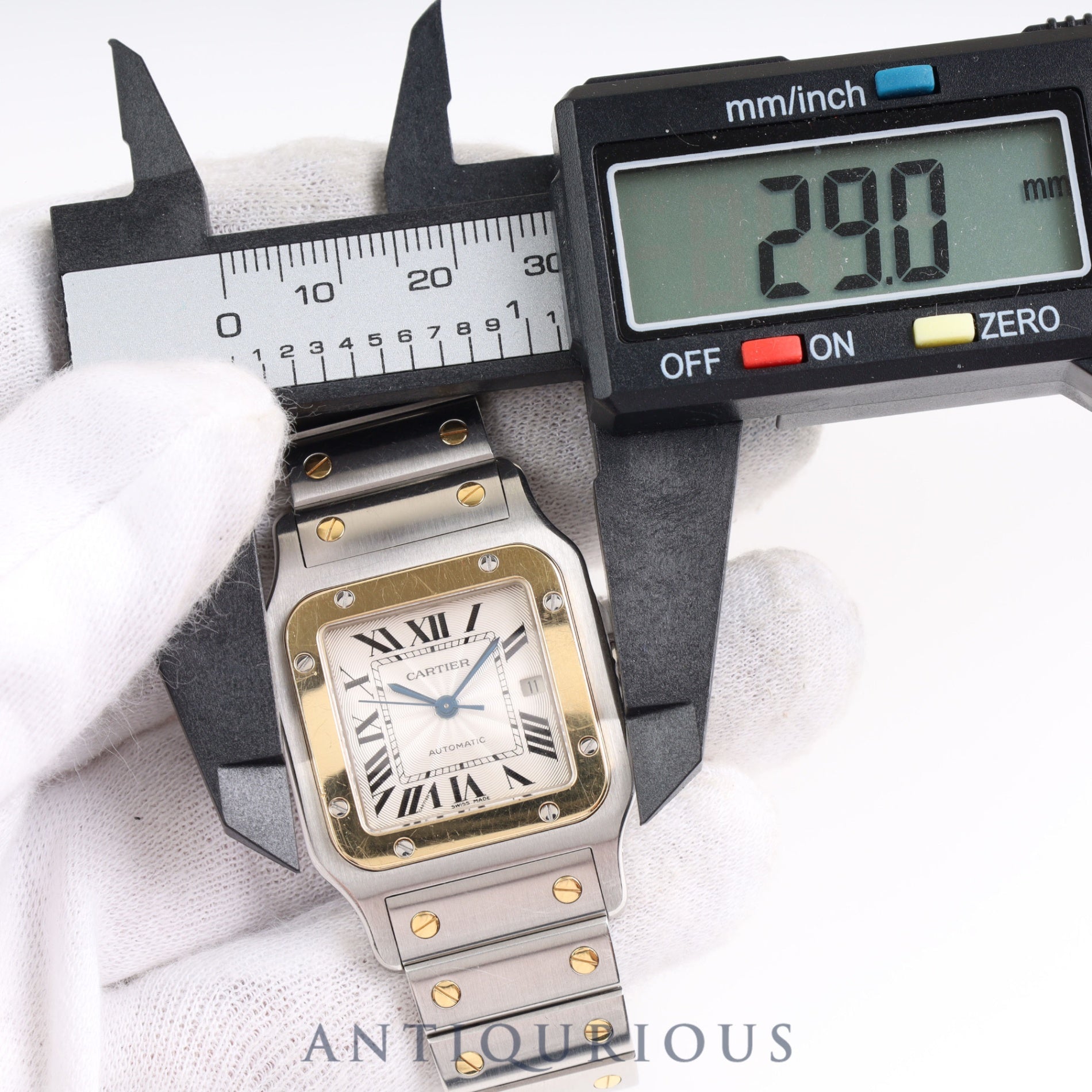 Cartier Santos Galbee LM W20058C4 2319 Automatic SS/YG SS/YG Silver guilloche dial