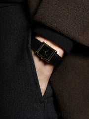 Cartier Must Tank LM, manual winding, Cal. 78-1, SV925, genuine leather strap, genuine buckle (GP), onyx dial, circa 1976-1981, overhauled.