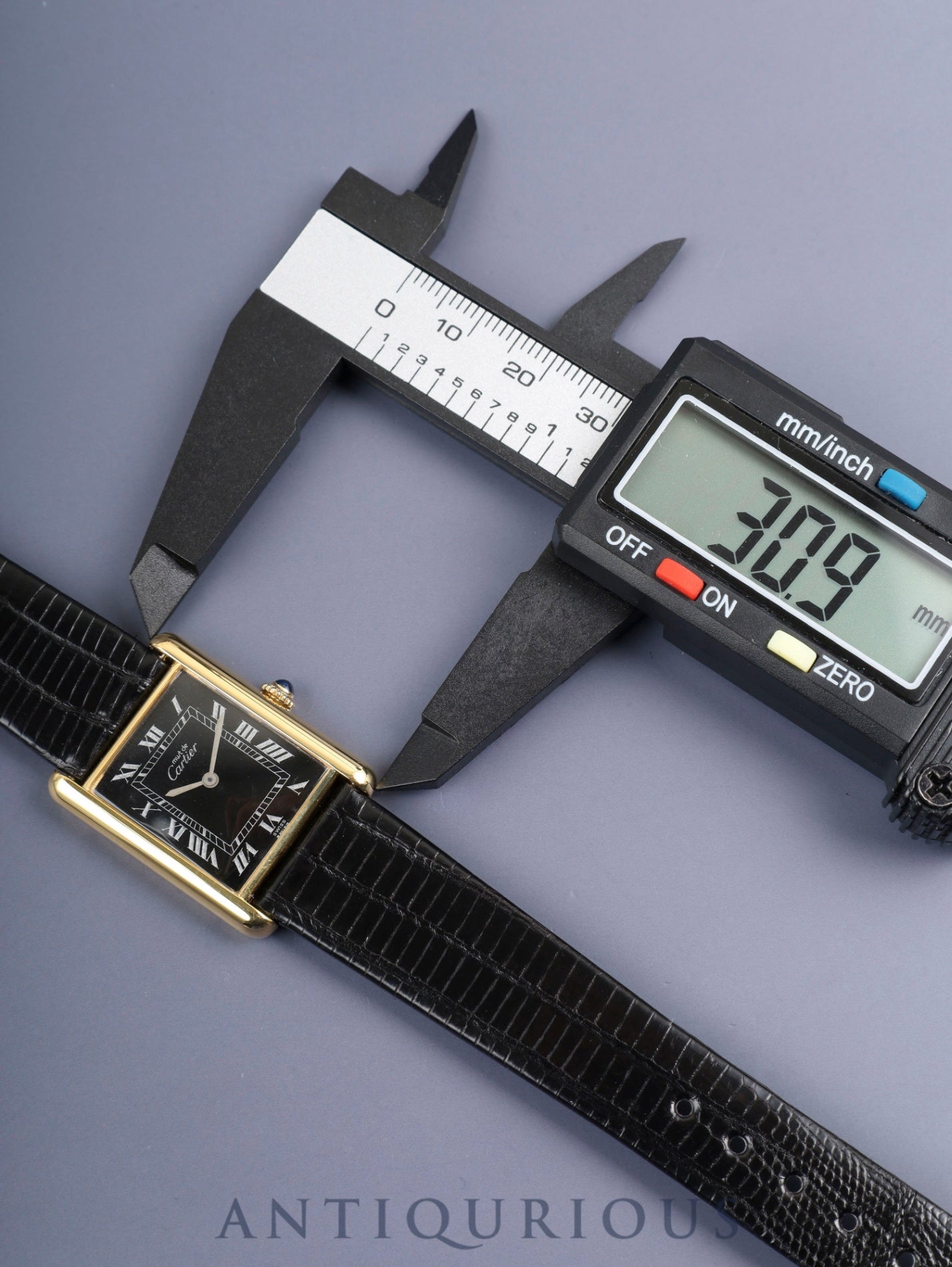 カルティエ マストタンク LM 手巻き Cal.78-1 SV925 革 純正ピンバックル（GP）ブラックローマン文字盤（SWISS表記） オーバーホール済み 新品仕上げ済み