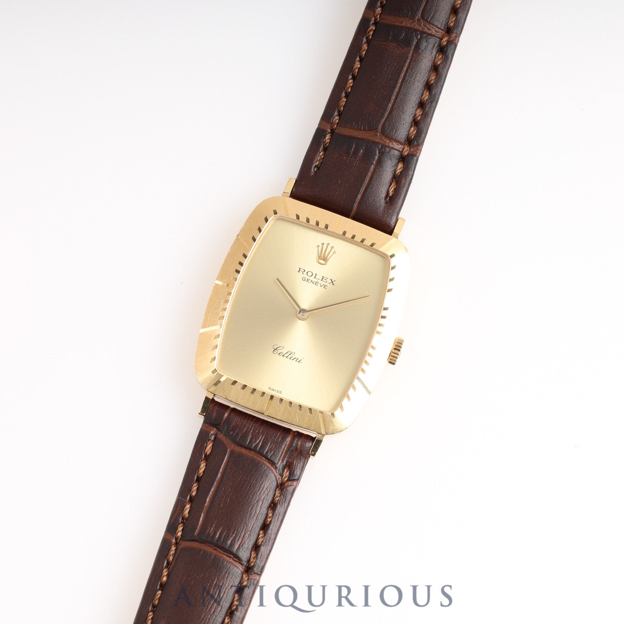 Rolex Cellini 4087 YG Leather Gold Dial No. 6 1981