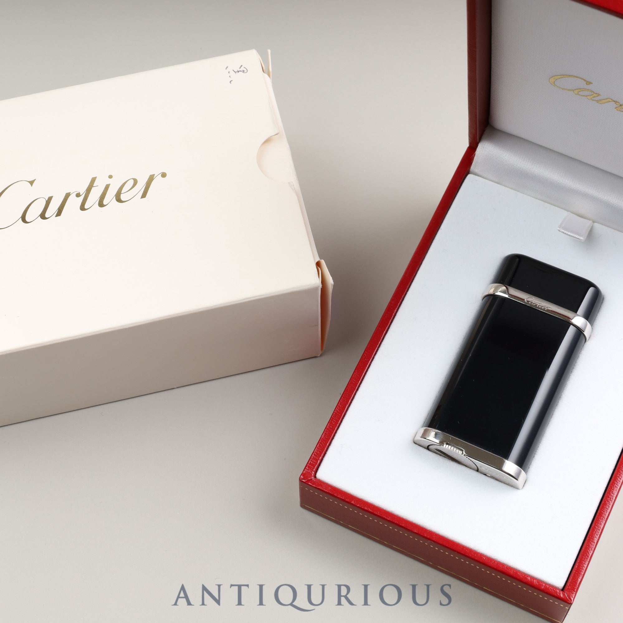 CARTIER Cartier lighter CA120118 lacquer black x platinum finish box