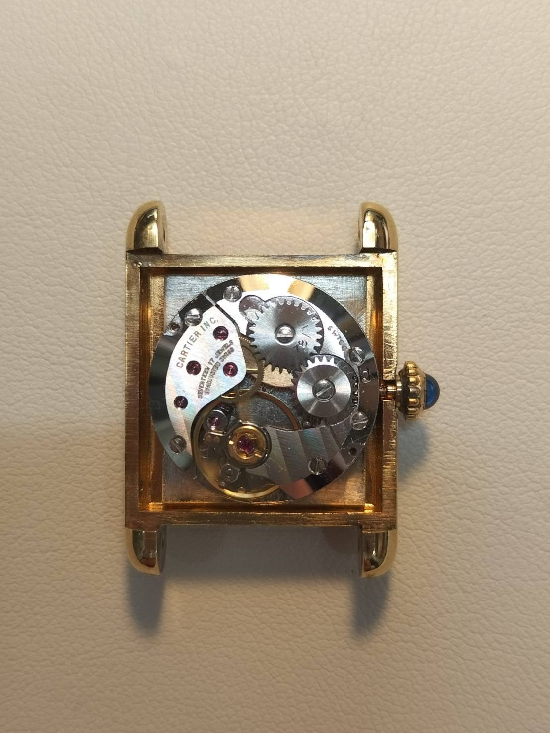 Cartier Must Tank SM Manual Winding Caliber 78-1 SV925 Leather Strap with Genuine GP Buckle Ivory Dial (SWISS Marking) Circa 1976-1981 Overhauled