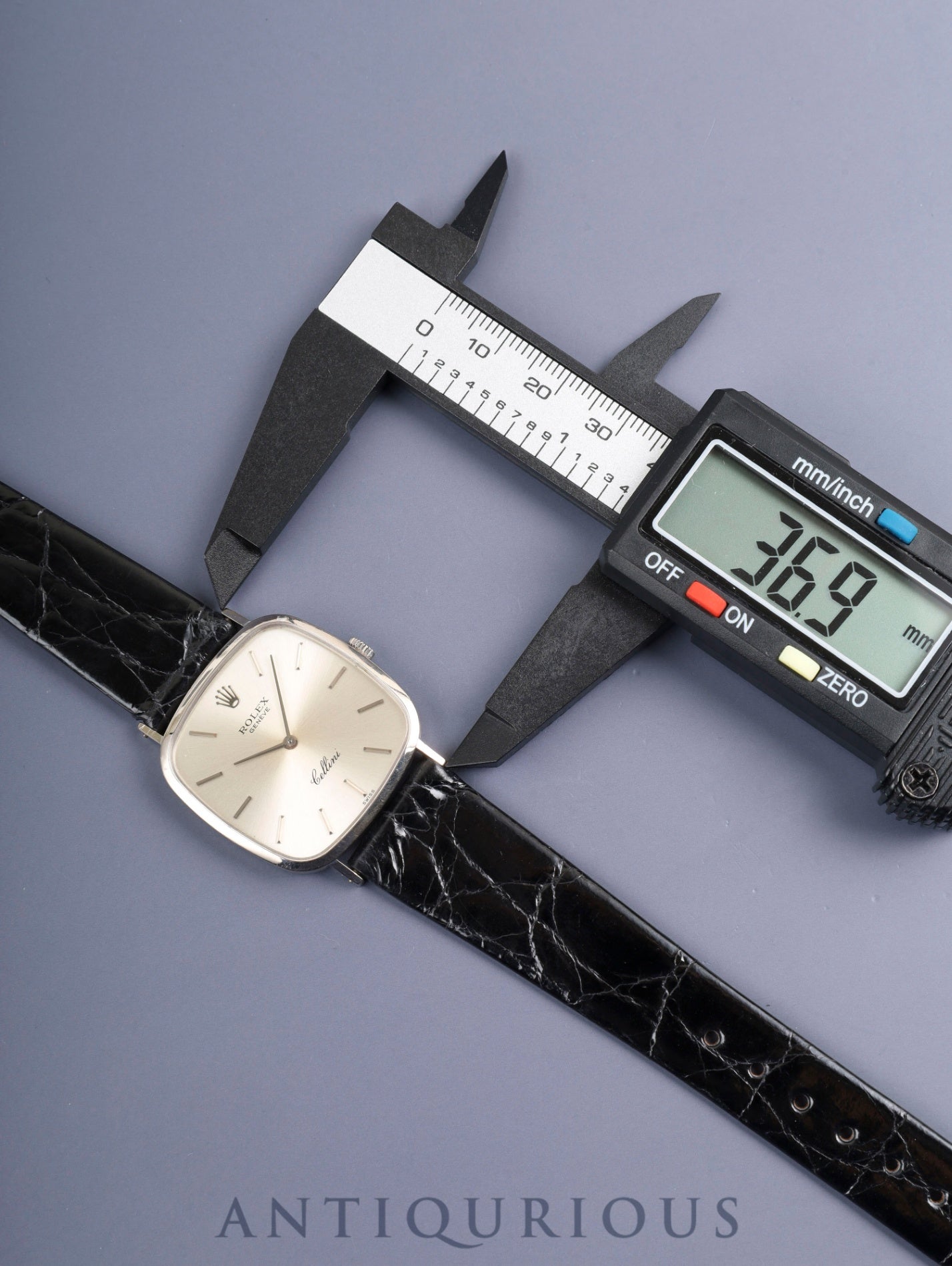 ロレックス チェリーニ 4114 手巻き Cal.1600 革 750WG 純正ピンバックル（SS）シルバー文字盤 42番台（1974年） オーバーホール済み