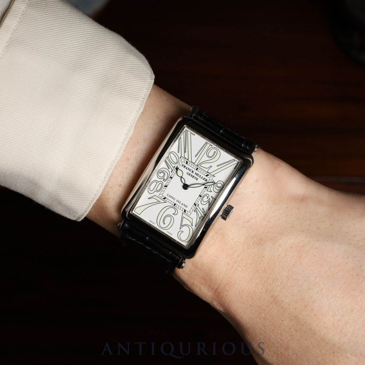 Franck Muller Long Island [Limited to 400 pieces in Japan] 1150 SC Automatic Caliber 2800 Stainless Steel Watch with Genuine Leather Strap and Genuine Stainless Steel Buckle, White Dial, Box, Instructions, and Booklet, Overhauled