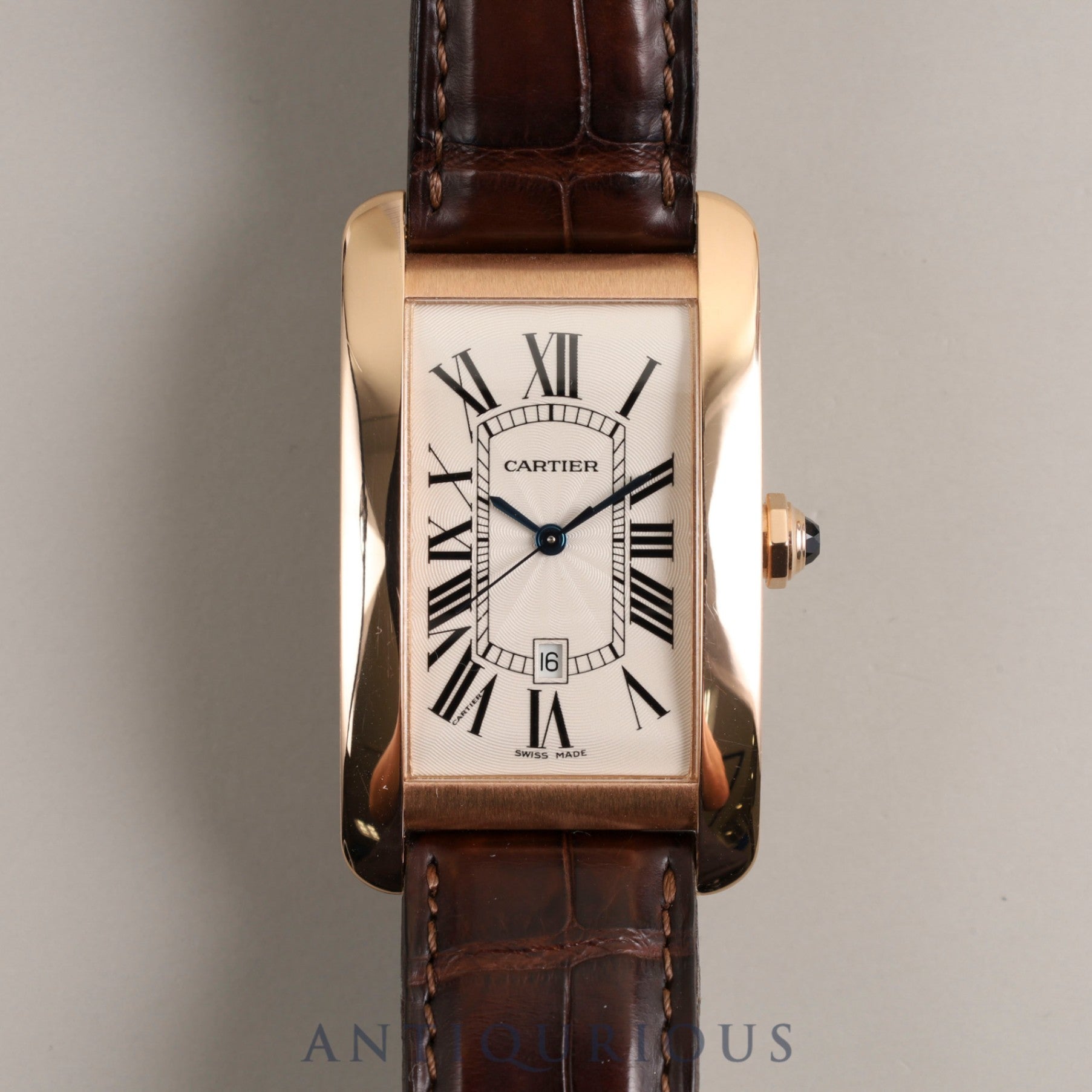 Cartier Tank Americaine LM W2609156 / 2505 Automatic Cal.120 750PG Genuine belt Genuine buckle (PG) Ivory guilloche dial Warranty (2024)