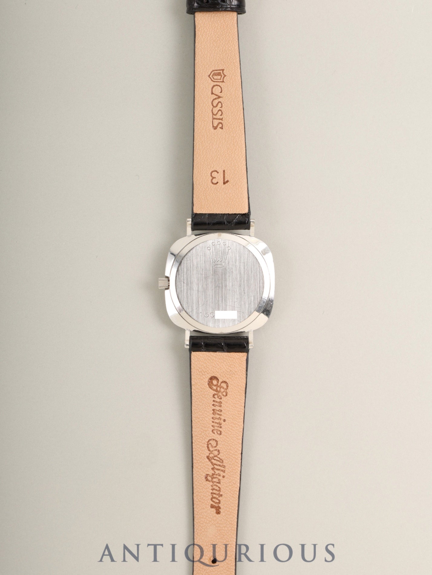 ロレックス チェリーニ 3652 手巻き Cal.1600 750WG 革 社外ピンバックル（SS）シルバー文字盤 15番台（1965年）オーバーホール済み