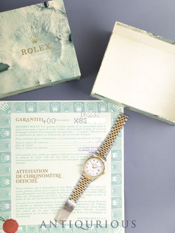 ロレックス デイトジャスト 16233 自動巻き Cal.3135 SS/YG SS/YG ホワイト 文字盤 X番台（1991年）外箱 保証書（1994年） オーバーホール済み