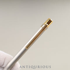 Cartier ballpoint pen Santos de twist type GP, box, warranty card (1994/personal name included), genuine replacement ink x 2 (black/blue)