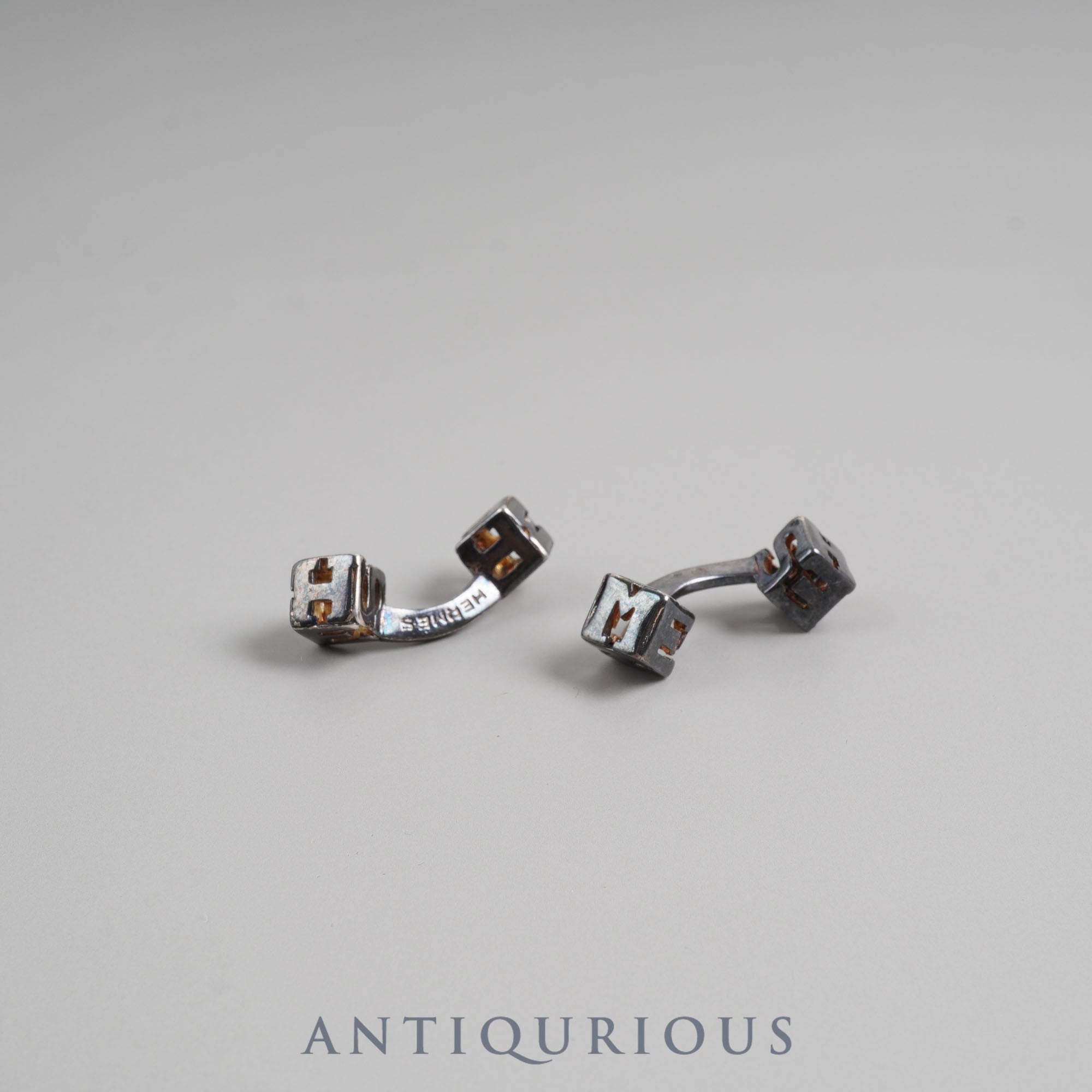 Hermes Cufflinks Cube SV925 Box