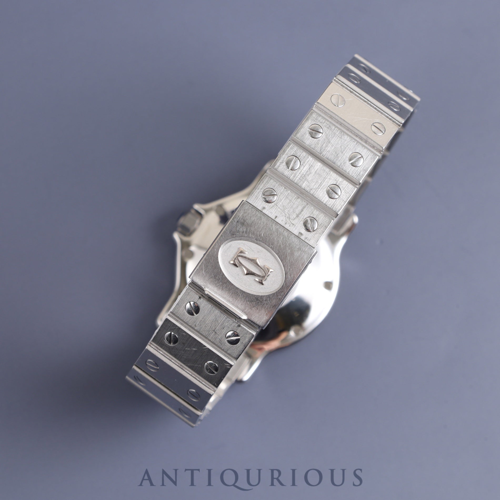 Cartier Santos Octagon LM 2965 Automatic SS SS White Roman Dial Box Warranty (no date) Complete service (full maintenance) completed at Cartier boutique