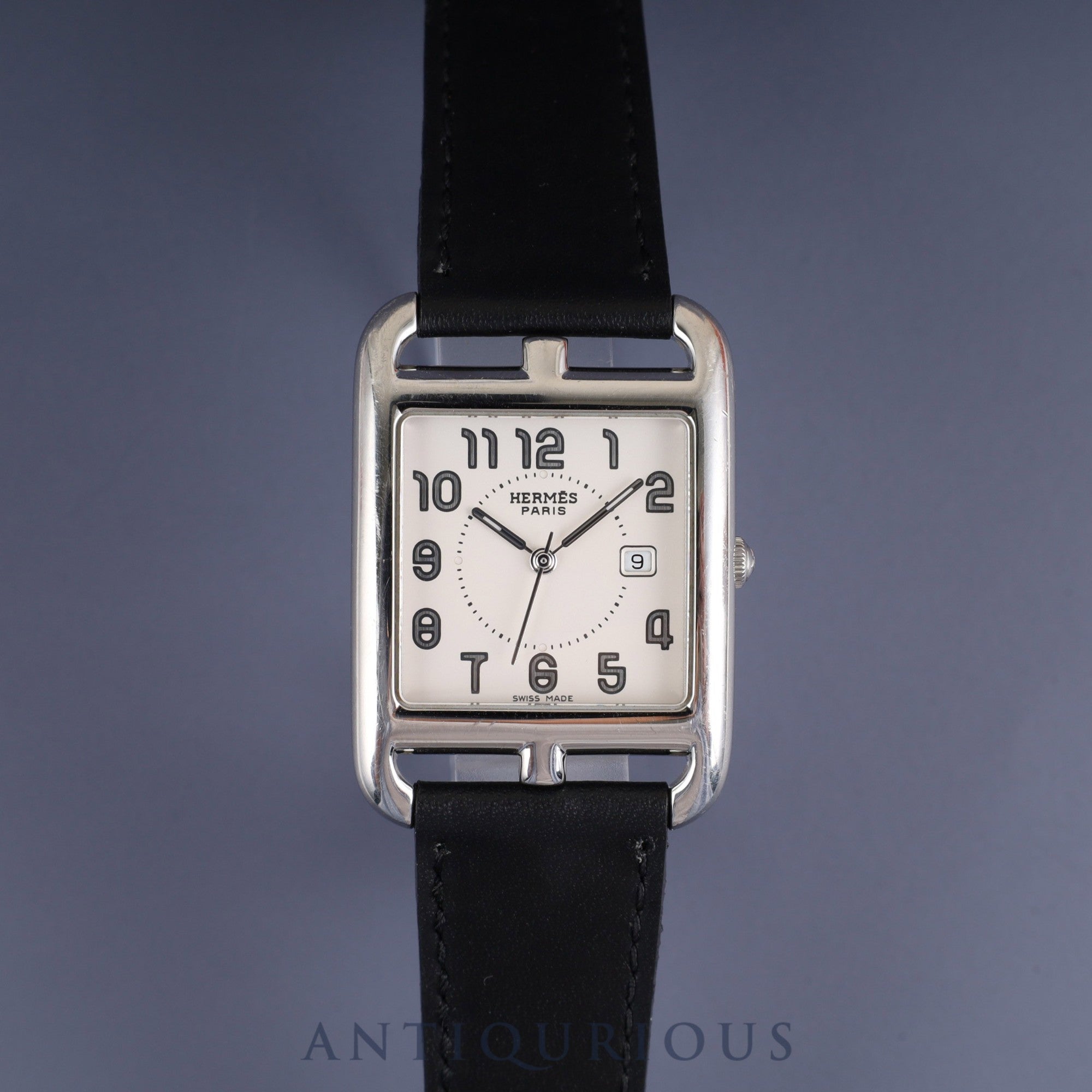 Hermès Cape Cod CC2.710 Quartz Movement, Stainless Steel Leather, Genuine Buckle (Stainless Steel), Silver Dial, Box, Booklet, Warranty Card (2010), Overhauled