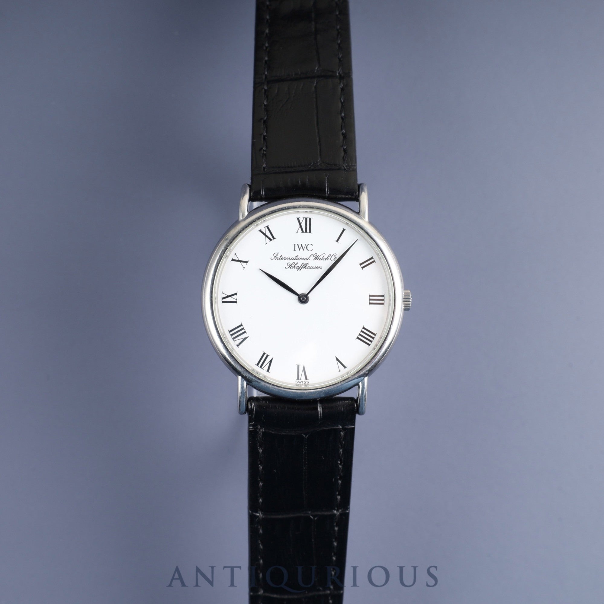 IWC Portofino 3331 Quartz Caliber 2210.5 Stainless Steel Leather Strap with Genuine Stainless Steel Buckle, White Dial, Overhauled