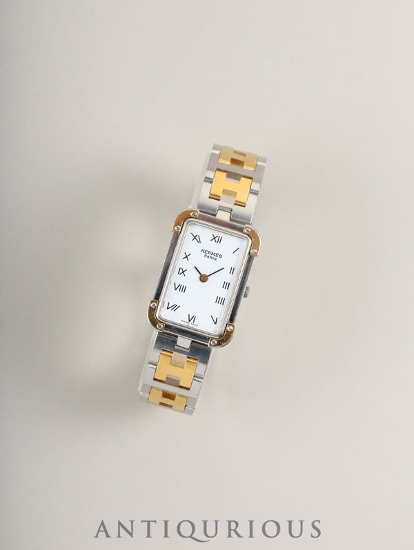 エルメス クロアジュール 54 10 75 クォーツ Cal.976.001 SS/GP  SS/GP ホワイト文字盤 オーバーホール済み