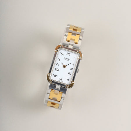 エルメス クロアジュール 54 10 75 クォーツ Cal.976.001 SS/GP  SS/GP ホワイト文字盤 オーバーホール済み