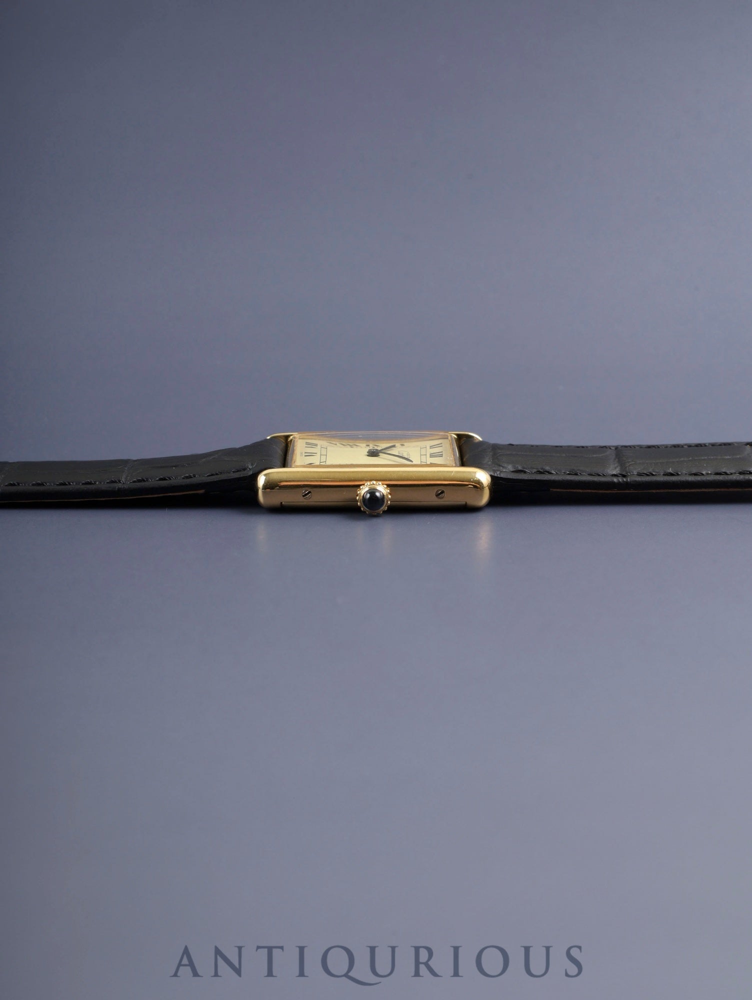 カルティエ マストタンク LM 手巻き Cal.78-1 SV925 革 純正ピンバックル（GP）アイボリーローマン文字盤（SWISS表記）オーバーホール済み 新品仕上げ済み