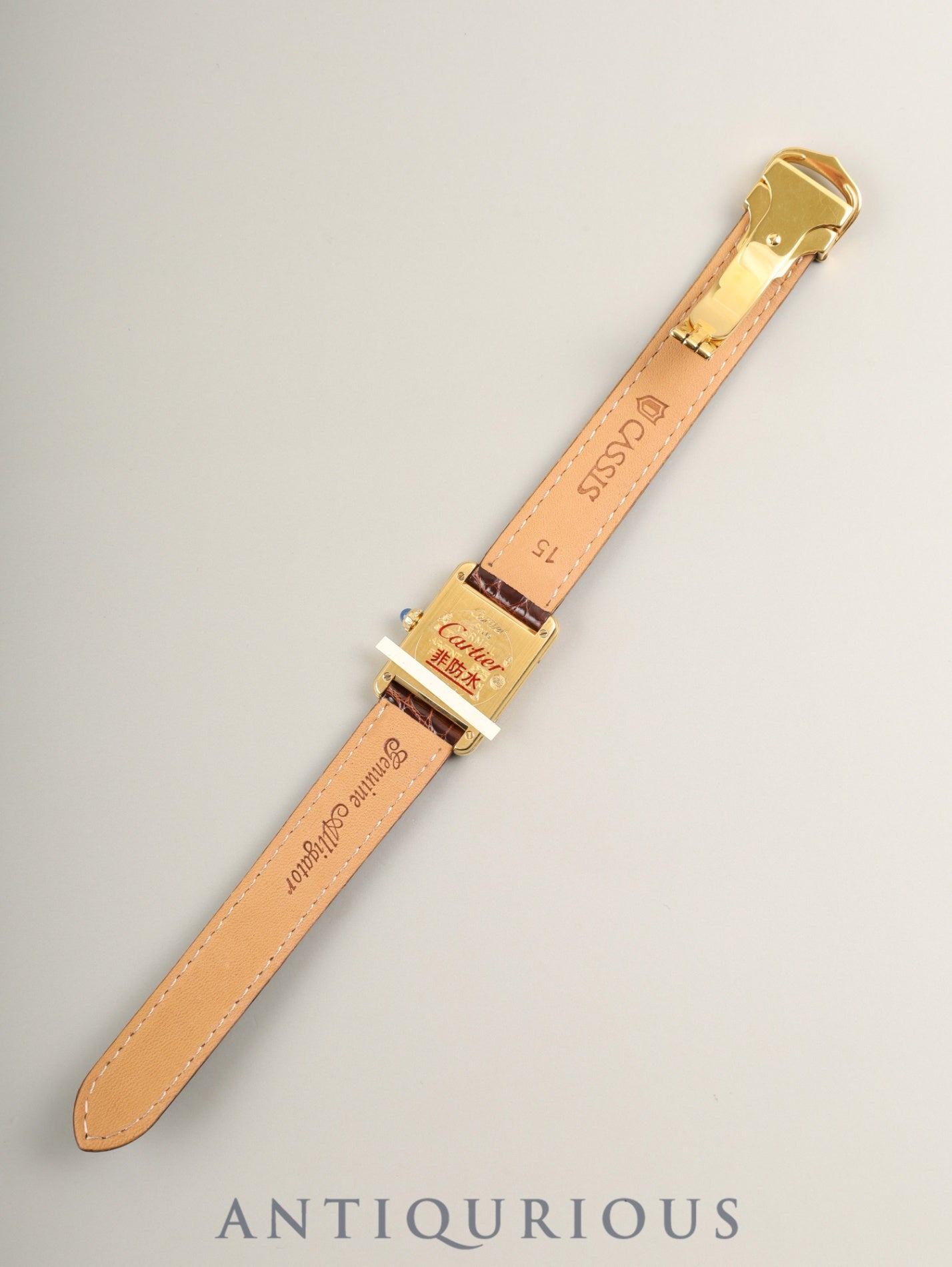 Cartier Must Tank SM 5057001 Quartz SV925 Leather Genuine D-Buckle (GP) Oparan Dial (SWISS marking) Polished, Complete Service by Cartier Boutique
