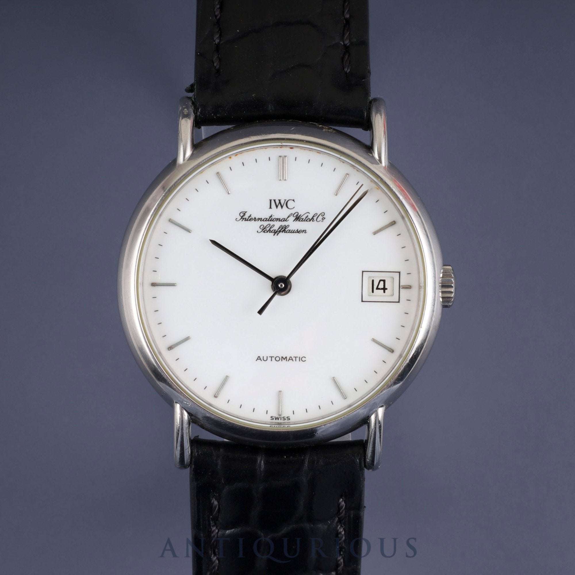 IWC Portofino IW351324 Automatic Caliber C37521 Stainless Steel Leather Strap with Genuine Buckle (SS) White Dial Overhauled IWC