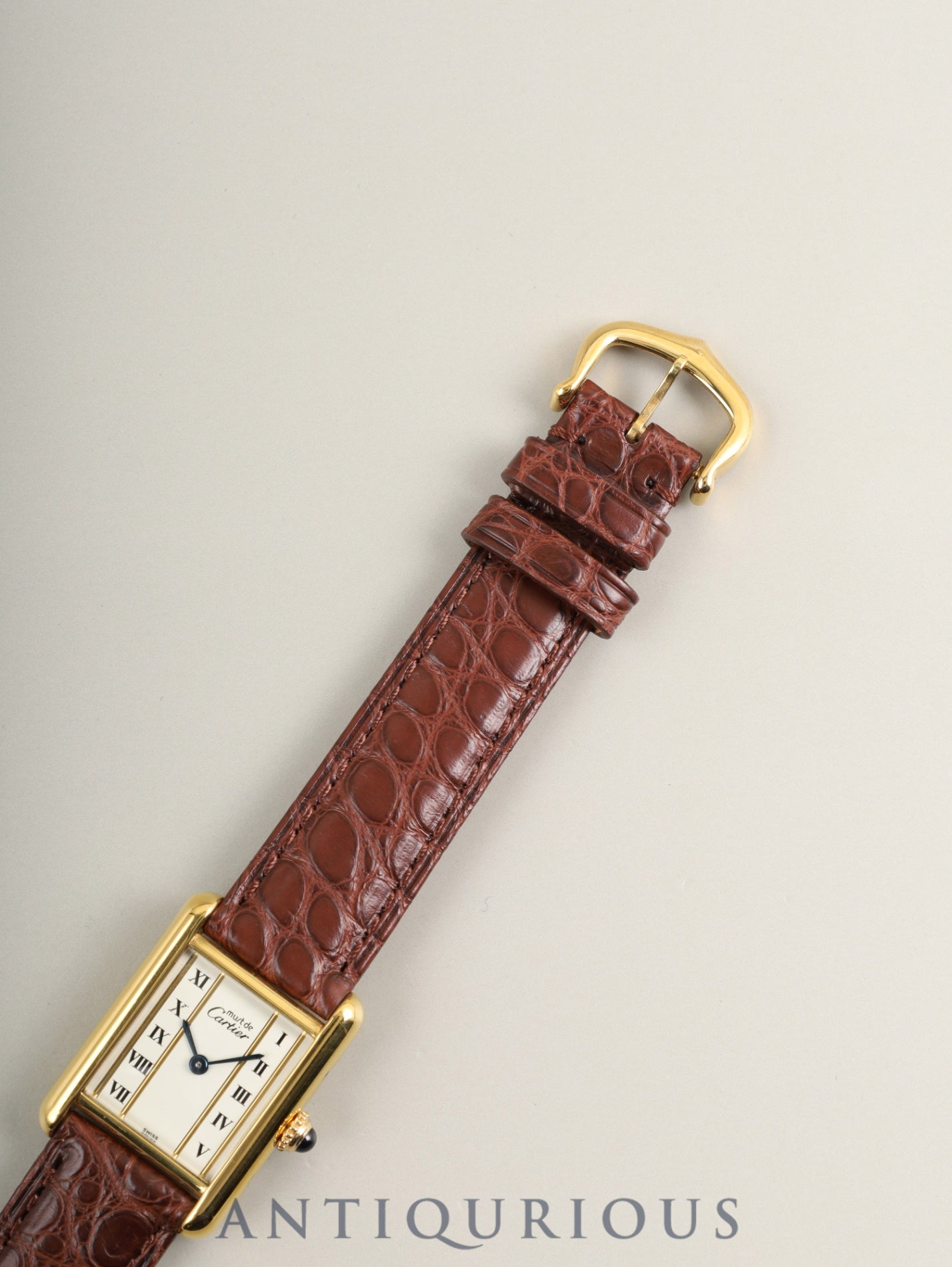 カルティエ マストタンク SM W1003053 / 5057001 クォーツ Cal.057 SV925 革 純正ピンバックル（GP）ストレートローマン文字盤（SWISS表記）オーバーホール済み