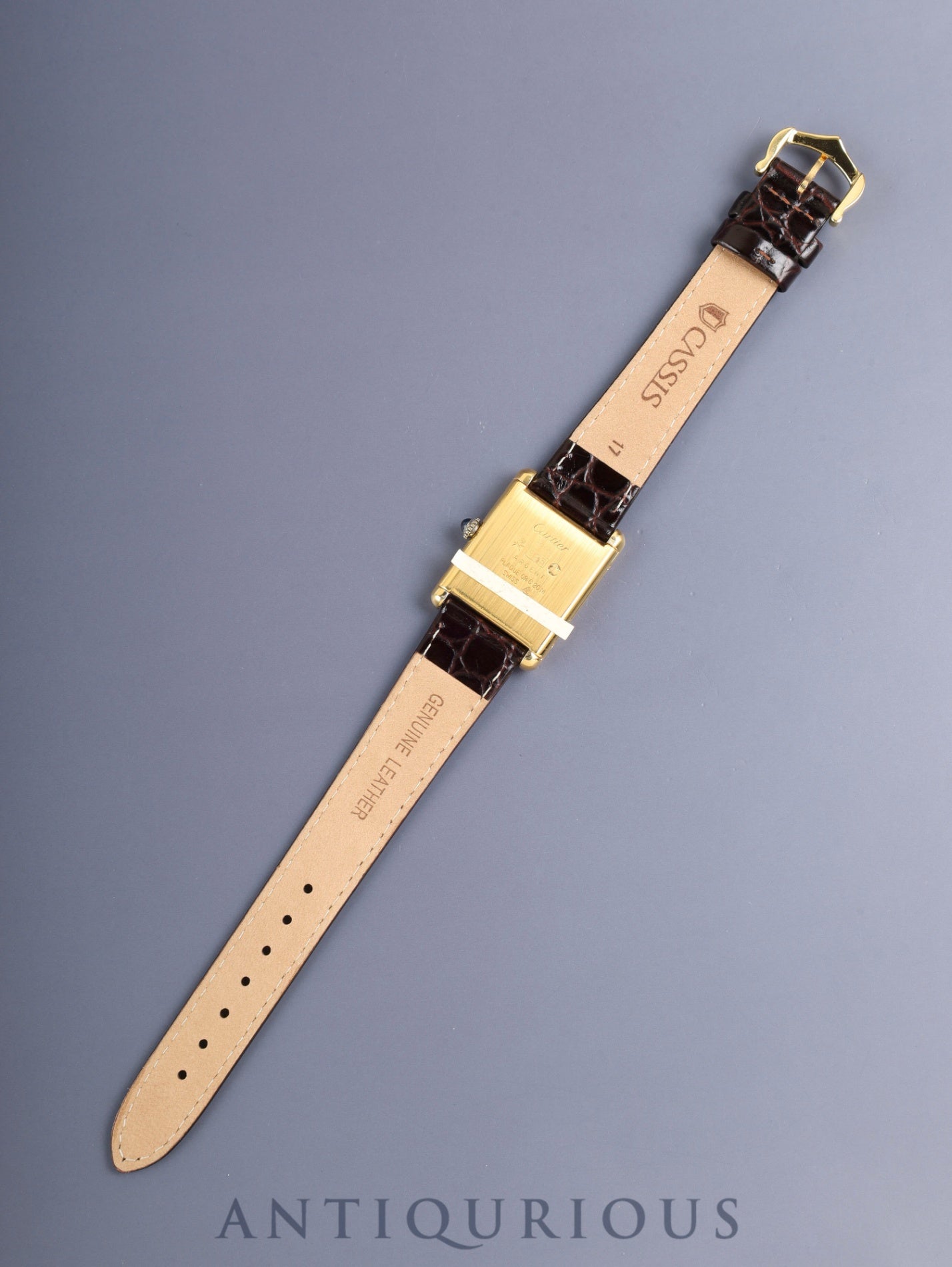 カルティエ マストタンク LM 6 手巻き Cal.78-1 SV925 革 純正ピンバックル（GP）マホガニー文字盤（SWISS表記）オーバーホール済み 新品仕上げ済み