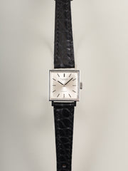 IWC Old Inter Square R2305 Automatic Cal.44 SS Leather Original Pin Buckle (SS) Silver Dial Overhauled