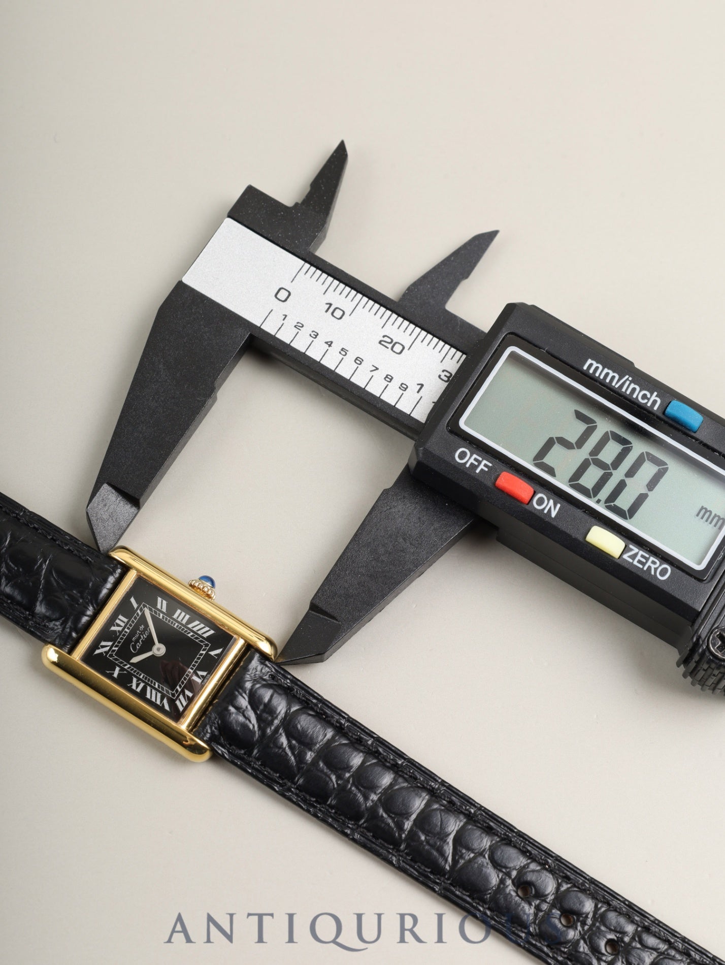 カルティエ マストタンク SM 手巻き Cal.78-1 SV925 革 純正ピンバックル（GP） ブラックローマン文字盤 （SWISS表記） オーバーホール済み 新品仕上げ済み