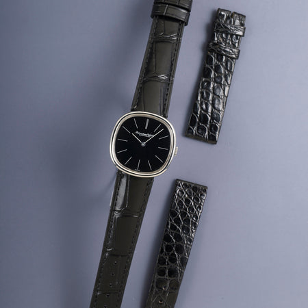 IWCオールドインター 2584 手巻き SS 革 純正ピンバックル（SS）ブラック文字盤 (SWISS表記）純正レザーベルト付き オーバーホール済み アイダブリュシー