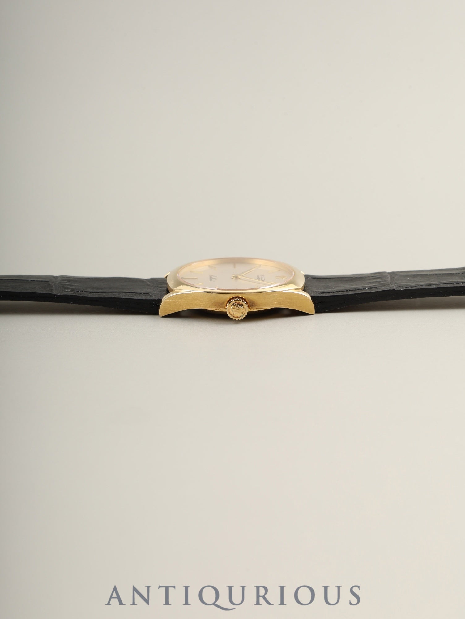 Rolex Cellini 4133 Manual Winding Caliber 1601 750YG Leather Strap with Genuine Buckle (750YG) Champagne Dial No. 43 (1975) Overhauled