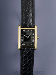 カルティエ マストタンク LM 手巻き Cal.78-1 SV925 純正革ベルト 純正Dバックル（GP）ブラックローマン文字盤（SWISS表記）1976年頃～1981年頃 オーバーホール済み 新品仕上げ済み