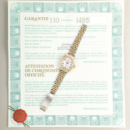 Rolex Datejust Lady 69173 Automatic Cal.2135 SS/YG SS/YG White Dial with Arabic Numerals (SWISS MADE) W-serial (1994-1995) Warranty (1999) Overhauled