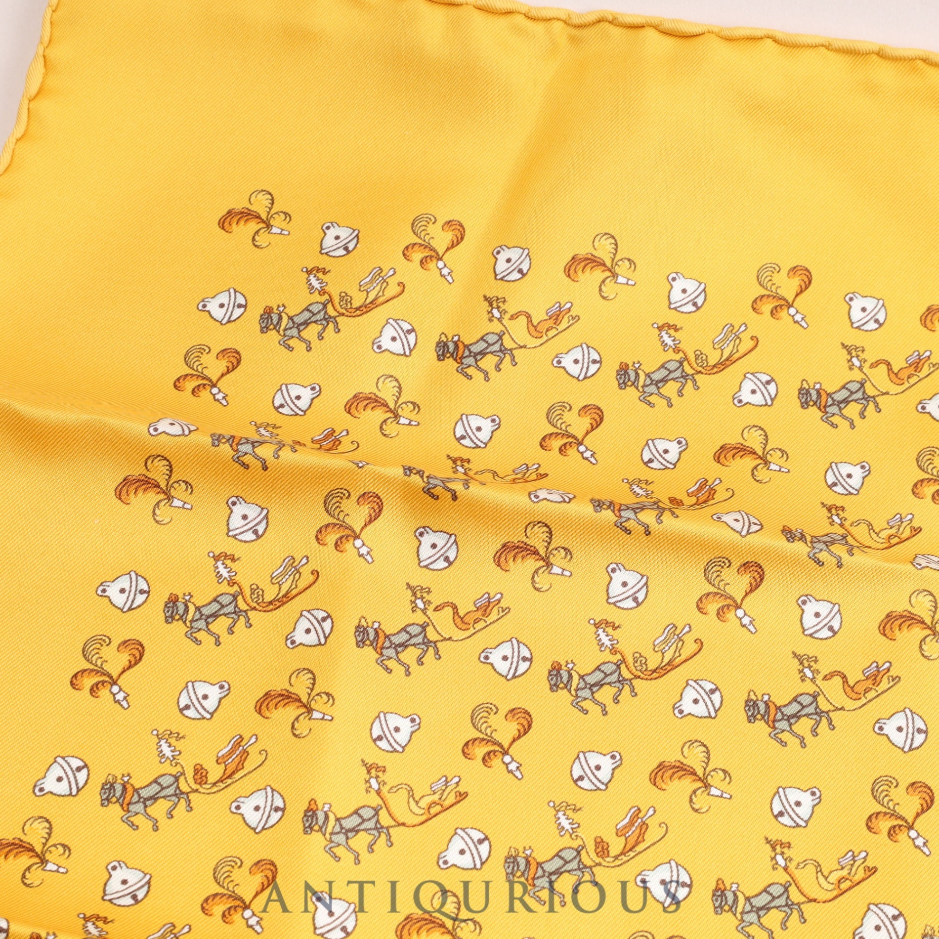 Hermes scarf Carre 45 SILK 100% Bell and horse motif