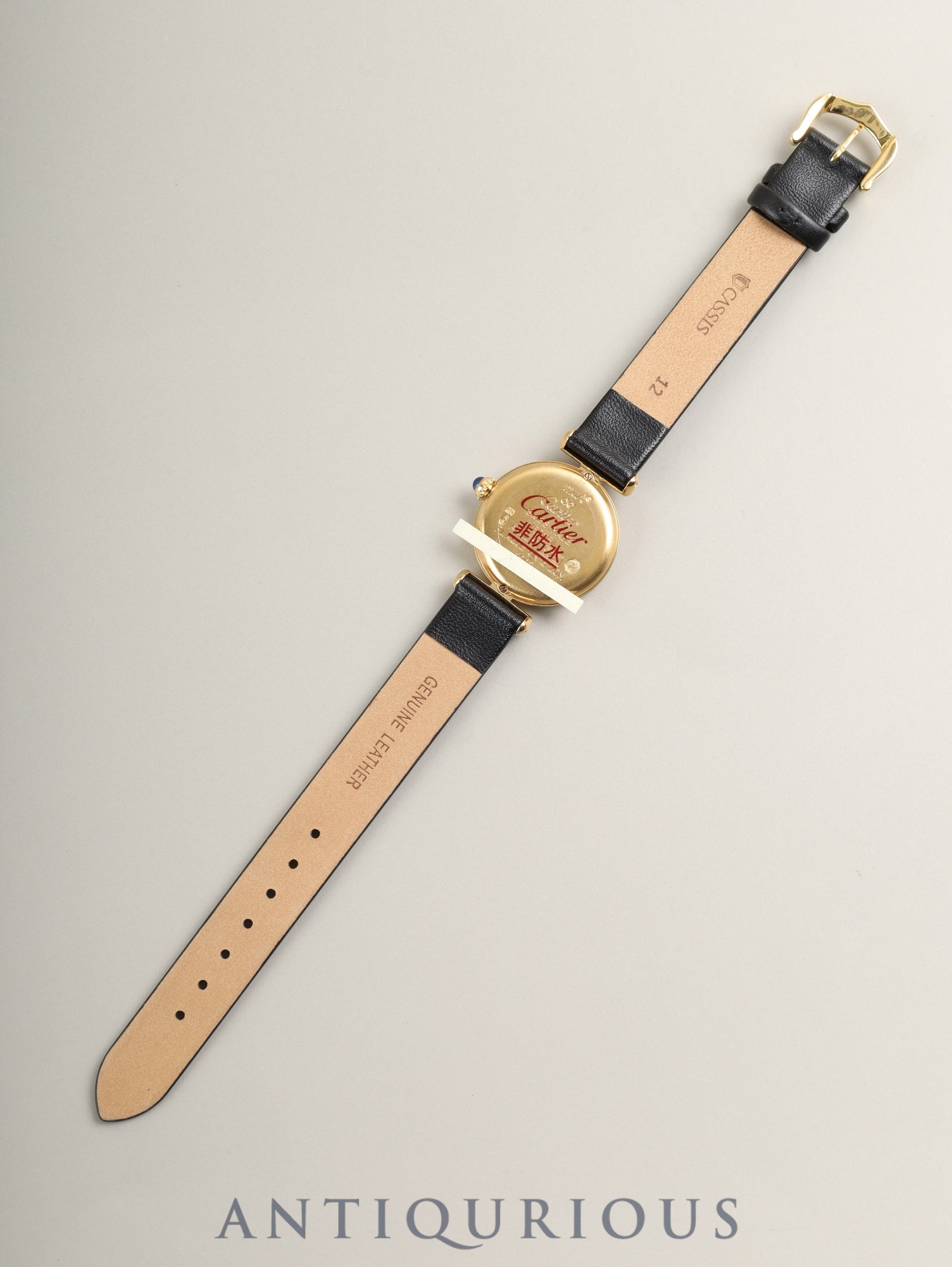 カルティエ マストコリゼ W1000653 / 1902 クォーツ SV925 革 純正ピンバックル（GP）アイボリーローマン文字盤 カルティエブティックにてコンプリートサービス済み