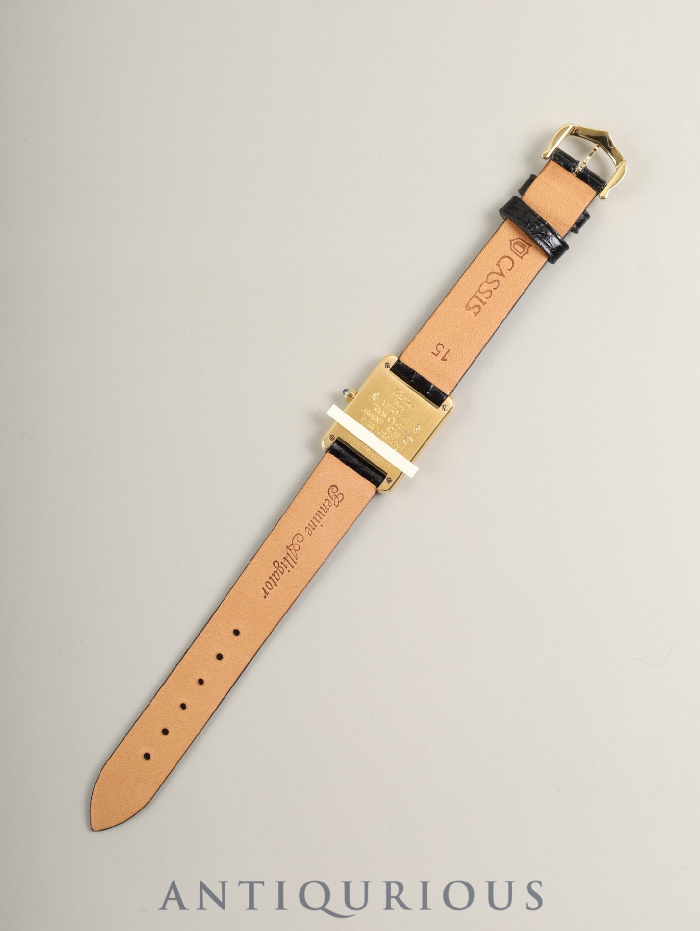 カルティエ マストタンク SM 3 66001クォーツ Cal.157 SV925 革 純正ピンバックル（GP）オニキス文字盤（SWISS表記）オーバーホール済み 新品仕上げ済み