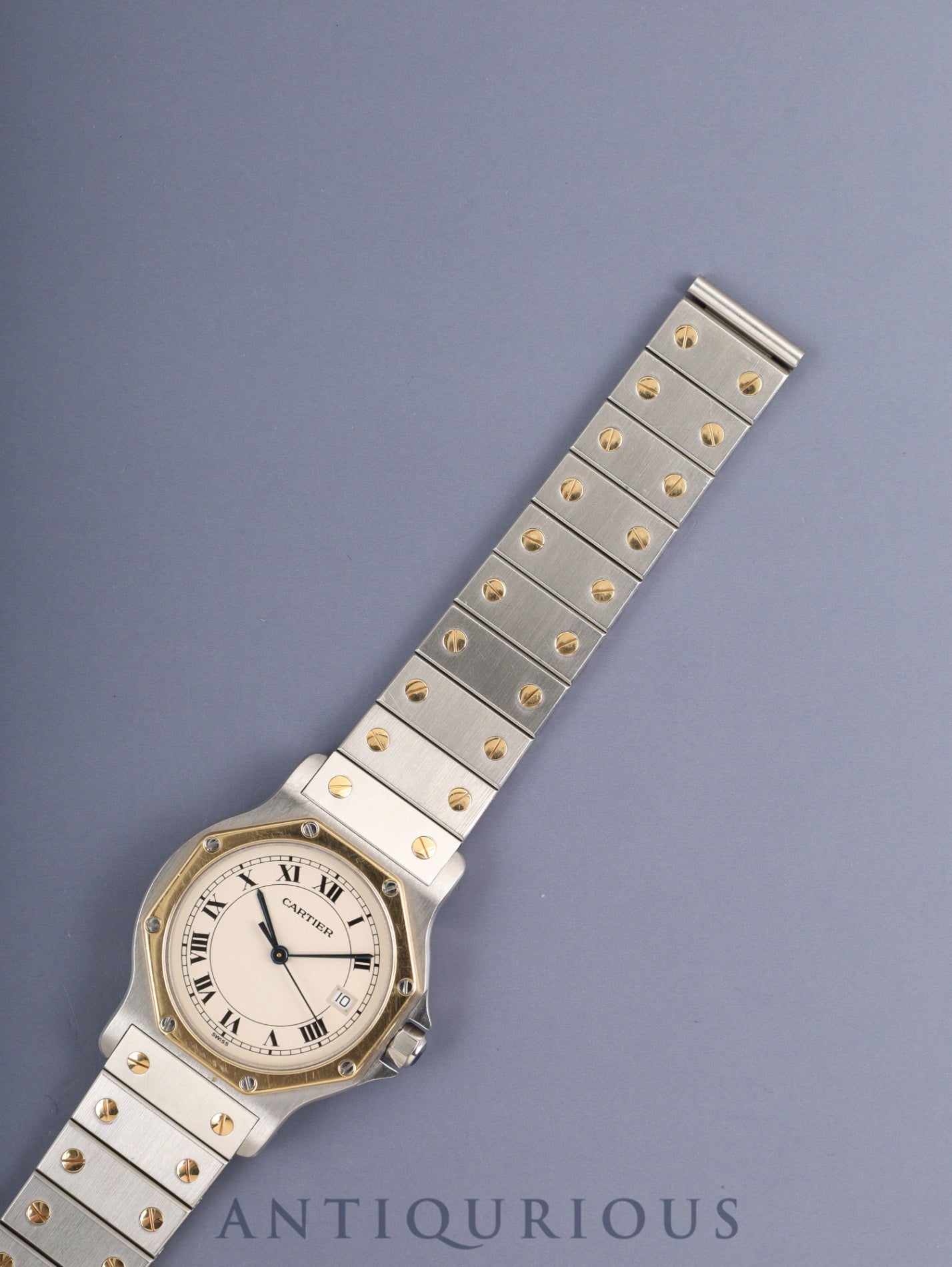 カルティエ サントス オクタゴン LM W2001583 / 187902 クォーツ Cal.87 SS/YG SS/YG アイボリーローマン文字盤（SWISS表記）オーバホール済み